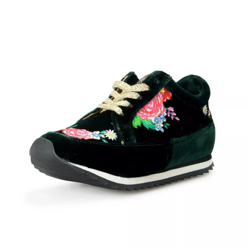 Sneakers Shoes Charlotte Olympia Girls"INCY WORK IT!ROSE GARDEN" Velvet Leather